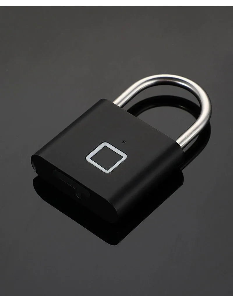 Outdoor Waterproof Smart padlock Keyless Fingerprint Lock Finger Print Metal Door Lock USB Rechargeable Quick unlock Zinc Alloy