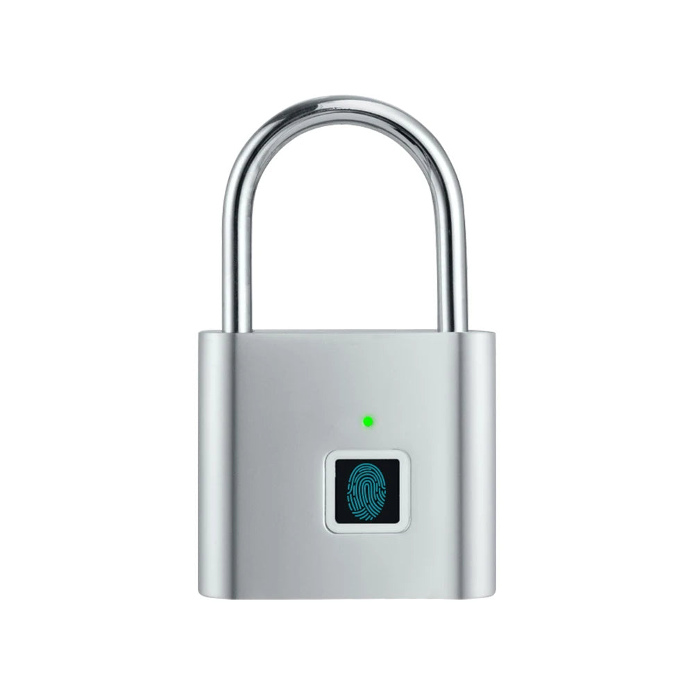 Outdoor Waterproof Smart padlock Keyless Fingerprint Lock Finger Print Metal Door Lock USB Rechargeable Quick unlock Zinc Alloy